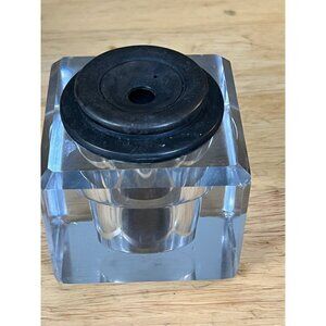 Sengbusch Inkwell, Beveled Glass, Bakelite Insert, 1907 Signed Nice Paper Weight